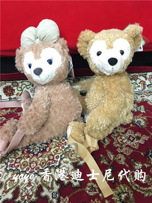 迪士尼香港达菲熊雪莉玫毛绒背包