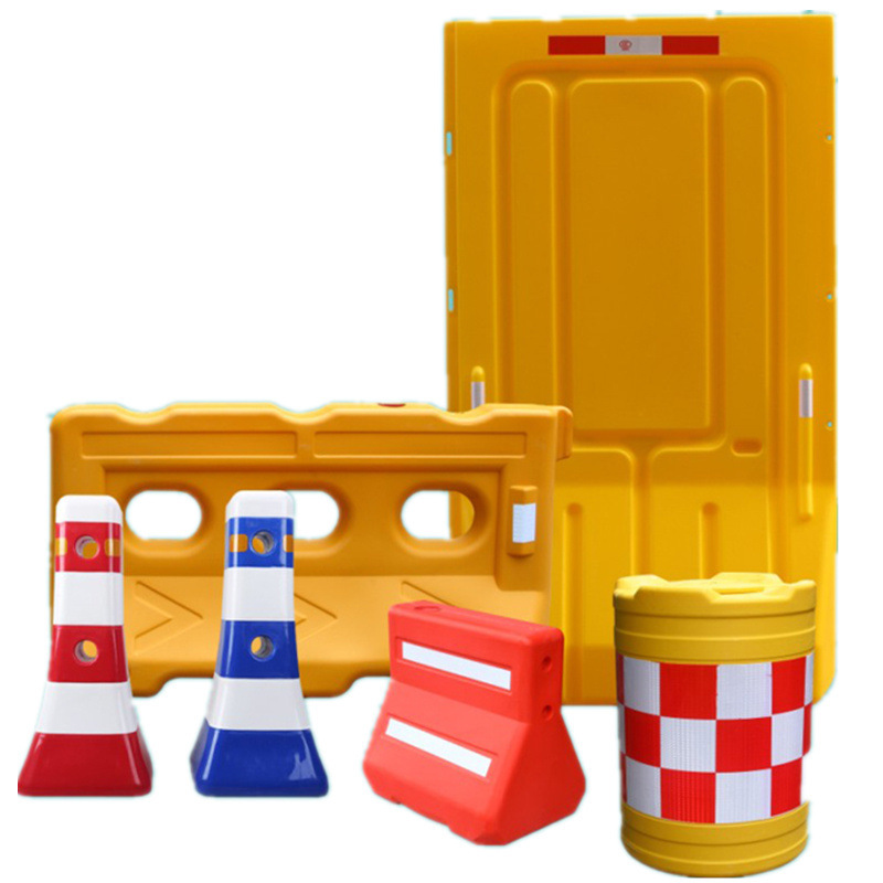 防撞桶盖水马圆柱型吹塑800w加厚反光塑料注灌水码圆形反光膜600