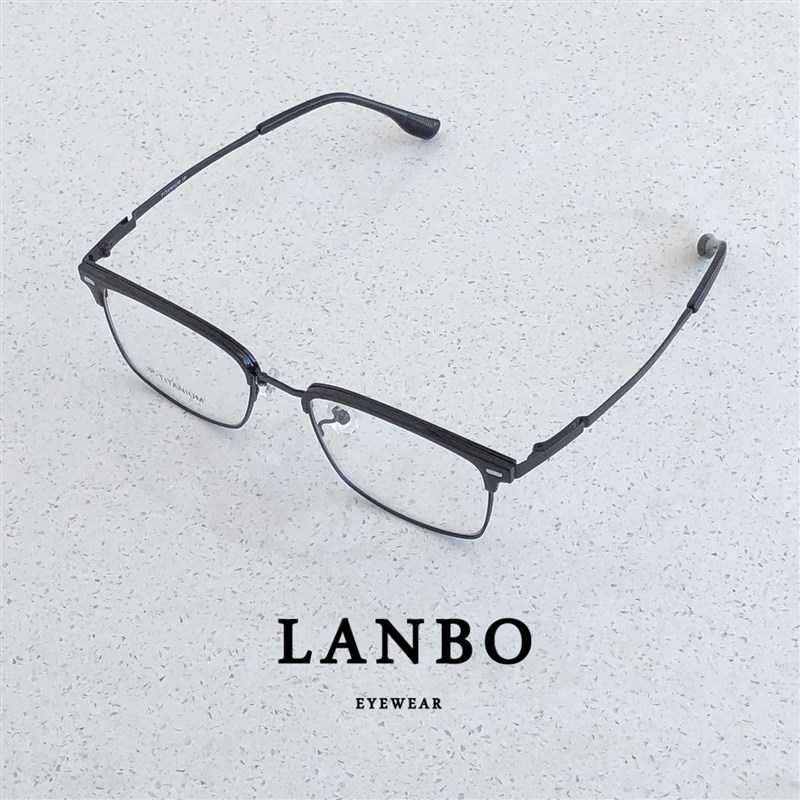 超轻钛架12g斯文雅痞方框近视眼镜架男大脸15P0眉线框女大框显脸