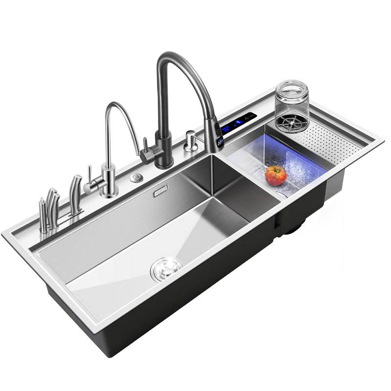 雅仕特厨房水槽净洗机超声波果蔬消毒智能大双槽洗U菜盆多功能洗