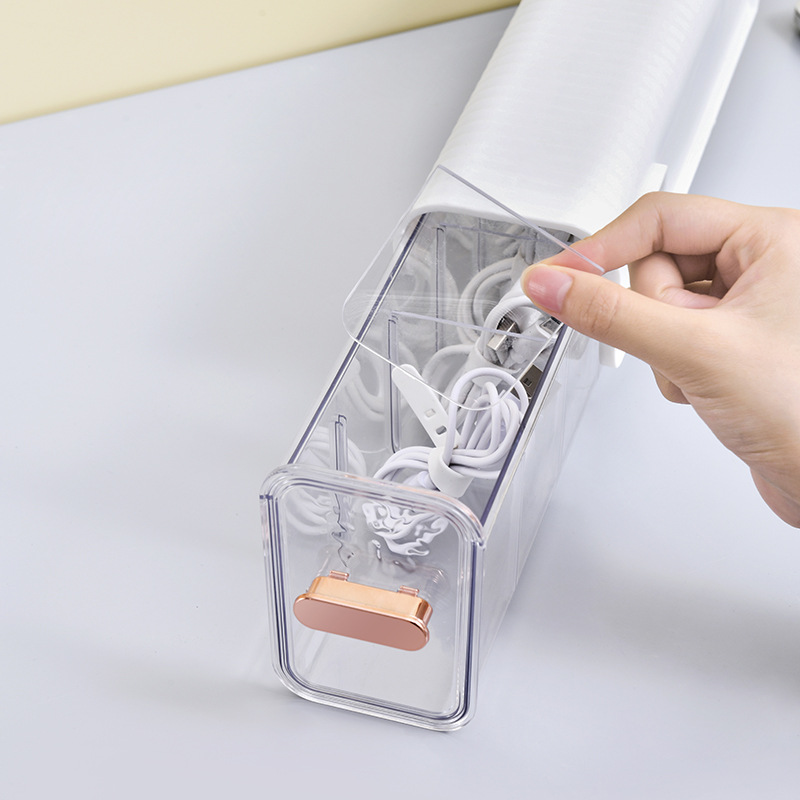 壁挂理线架桌下集线槽桌底电线收纳盒桌面免打孔S整理插线板置物