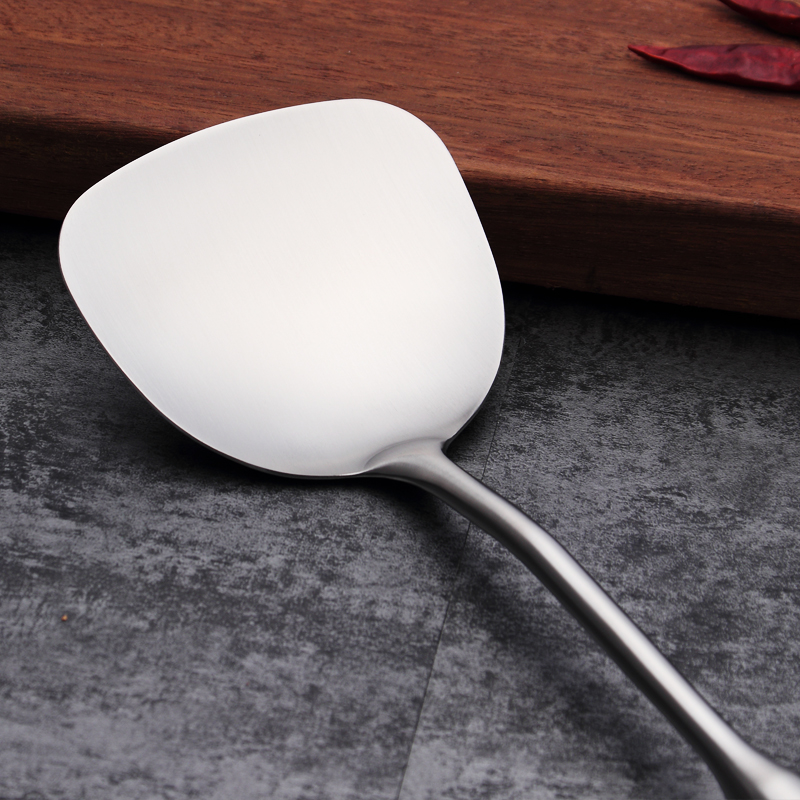 国风304不锈钢锅铲炒勺家用厨具加厚木柄M把铁铲炒菜铲子长柄加长