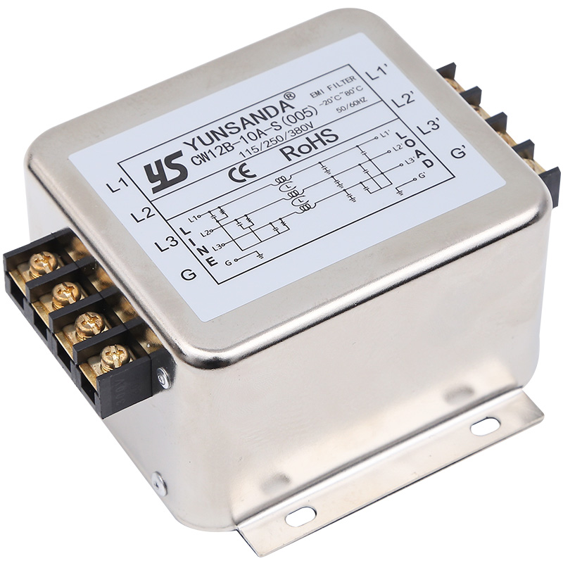 交流电源三相滤波器380V输入变w频器emi伺服滤波净化器CW12B-20A-