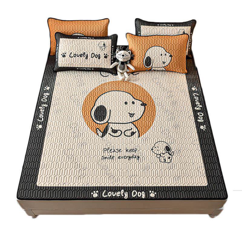 乳胶凉席三件套夏天新款冰丝席空调软席子夏季可水洗单人学生宿舍