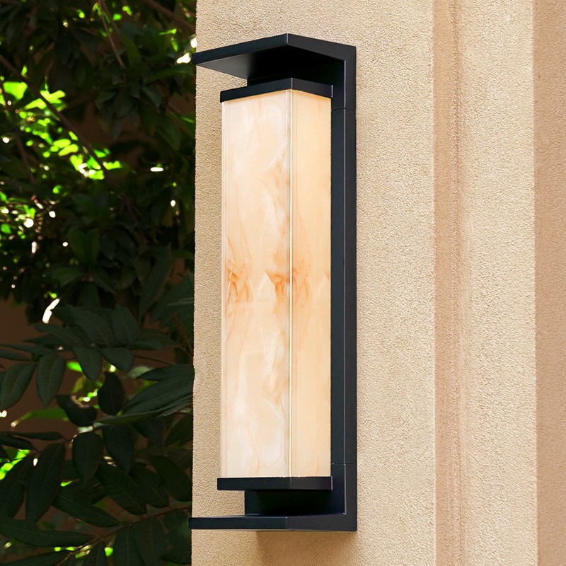 仿云石太阳能户外防水壁灯别墅z花园露台围墙过道庭院灯室外大门