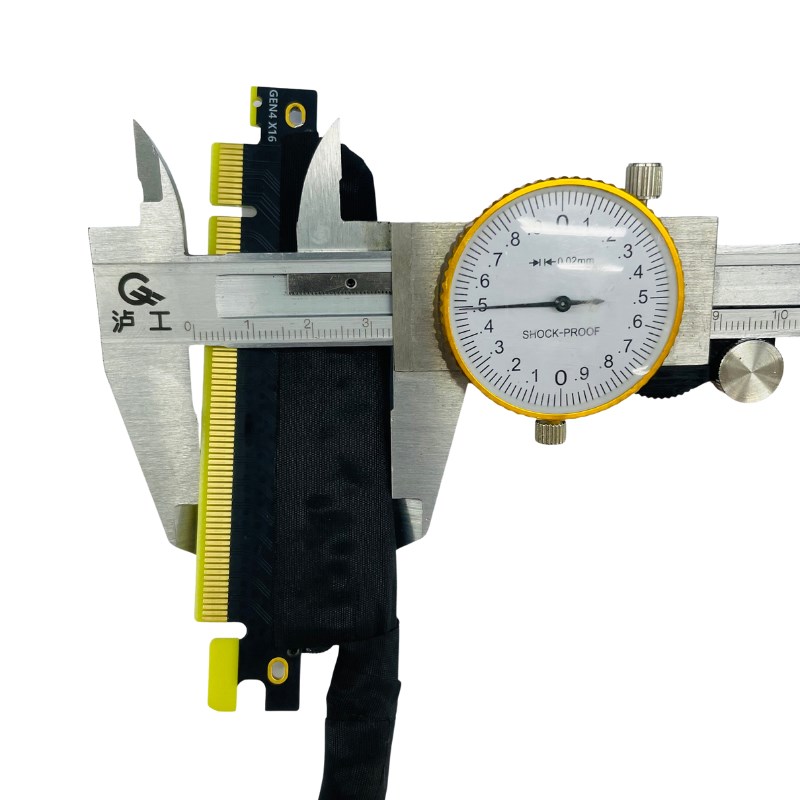 PCIE 4.0 X16 GPU服务器显卡延长线 编L织网线束立管内置右出GEN4