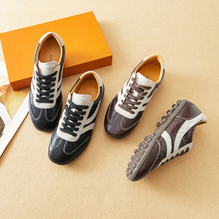 女 蛮文 复古植鞣牛皮系带运动休闲德训鞋 商场8K 5E070 意大利单