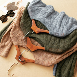 蛮文 轻奢温柔 蚕丝山羊绒绵羊毛奢料 慵懒感镂空织罩衫毛衣59106