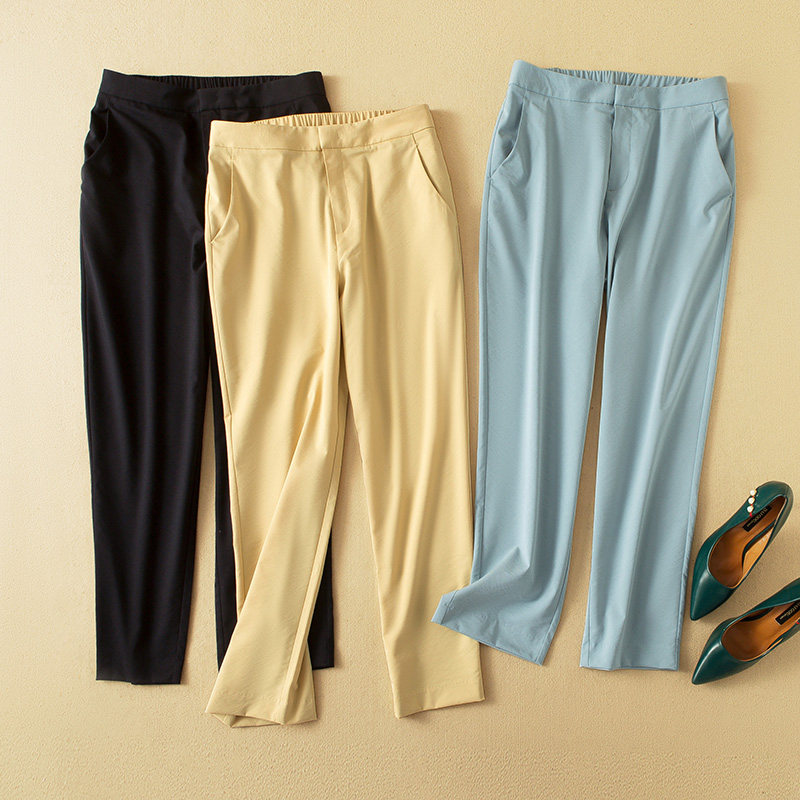 蛮文 商场2k  轻盈凉爽 四面弹丽赛纤维 显瘦好版型锥形裤女20141