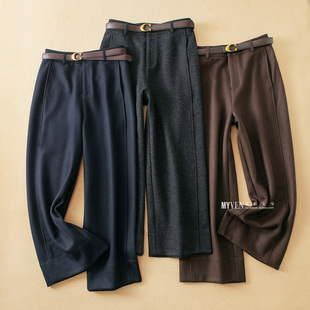 靴裤 蛮文 秋冬通勤显贵上档次绵羊毛9分裤 利落有型 50263 梨形入