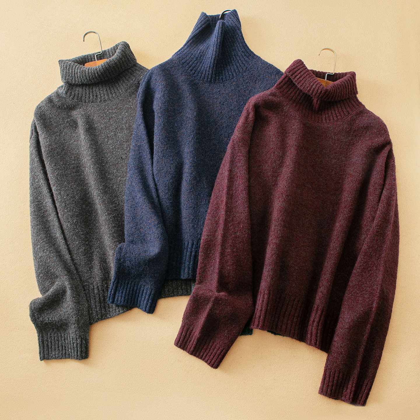 蛮文 气质巨赞 DA牌腔调 高保暖定织羊毛圈圈纱宽松高领毛衣59217