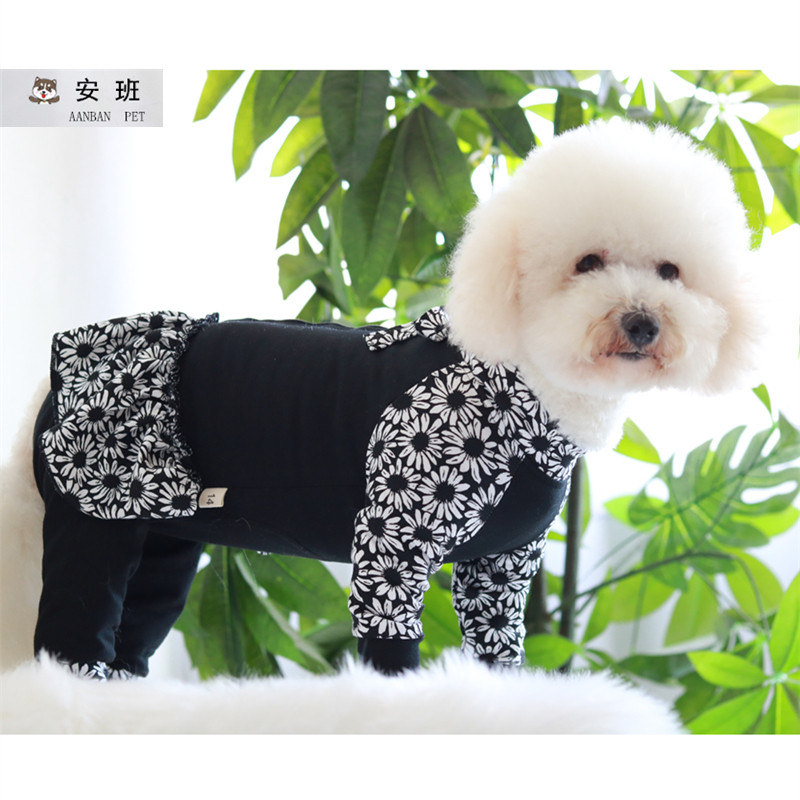安班宠物网红服饰狗狗春秋薄款包肚泰迪比熊小型犬护肚四脚连体裙