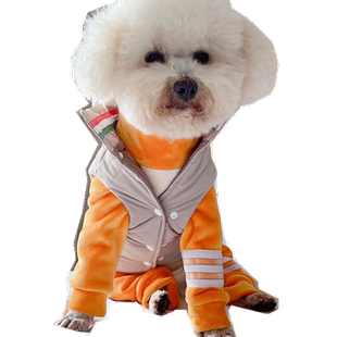 安班法斗巴哥博美短腿胖公母狗狗专用冬装加厚包肚子保暖四脚棉衣