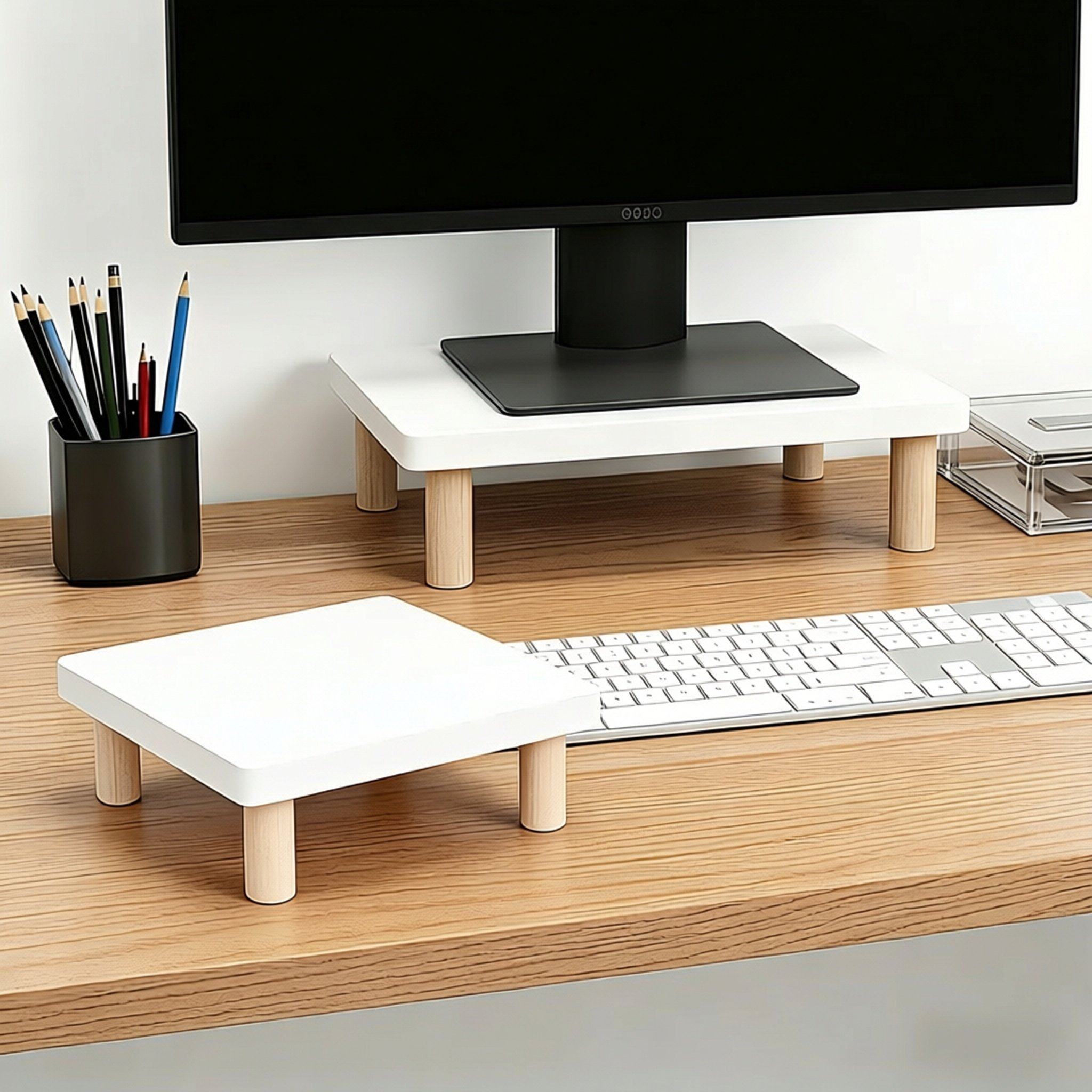 小尺寸电脑增高架桌面显示器小型增高底座办公室垫高收纳置物架