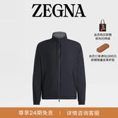ZEGNA杰尼亚男装 海军蓝 灰色微纤维面料双面Brezza夹克外套