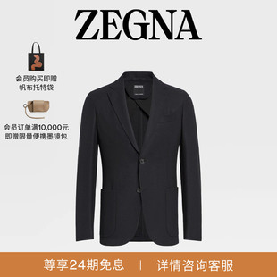 外套 山羊绒休闲西装 ZEGNA杰尼亚男装 黑色Trofeo™