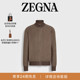 ZEGNA杰尼亚男装 棕色配浅灰褐色拉链开衫