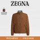 ZEGNA杰尼亚男装 灰色微纤维面料双面夹克外套 深骆马红棕色