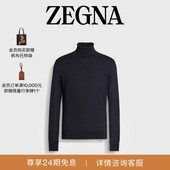 针织高领毛衣 Cashseta ZEGNA杰尼亚男装 混海军蓝