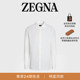 陈伟霆同款 ZEGNA杰尼亚男装 白色Cashco 商务通勤长袖 衬衫