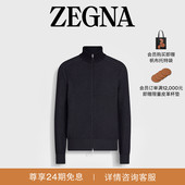 新品 ZEGNA杰尼亚男装 冬季 混海军蓝Cashseta拉链外套