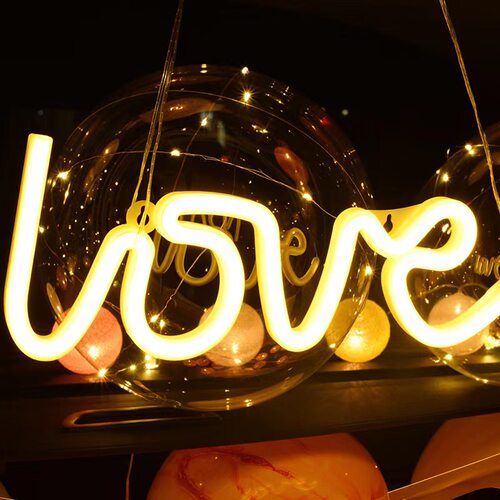 生日表白求婚LOVE霓虹灯字母led造型灯礼物节日婚庆场地装饰布置