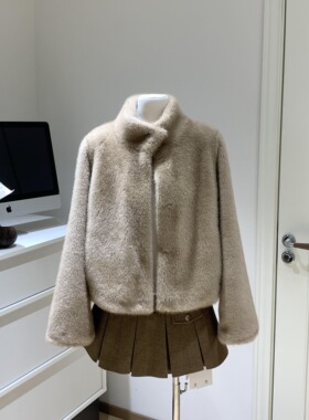 宅女同款 Northbutsouth立领短款毛毛皮草外套