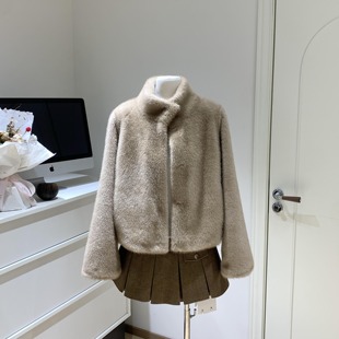 宅女同款 Northbutsouth立领短款毛毛皮草外套