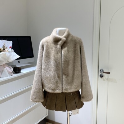 宅女同款 Northbutsouth立领短款毛毛皮草外套