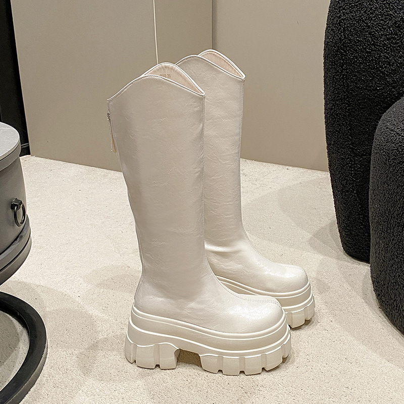 长靴女2025秋季新款套脚长筒帅气高筒小个子过膝显瘦骑士靴