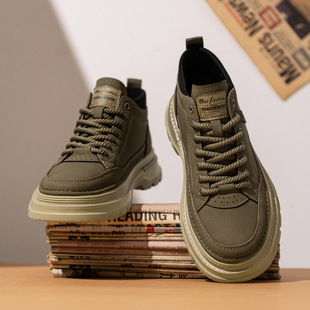 高帮男鞋2024新款冬季潮流百搭男士休闲鞋厚底增高秋季马丁靴男款