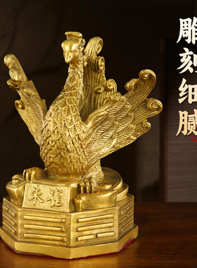 黄铜四方兽摆件一套青