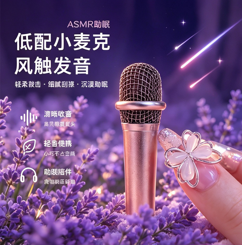 【助眠专用麦克风asmr 音控】唱歌迷你话筒耳机 唱吧直播手机通用