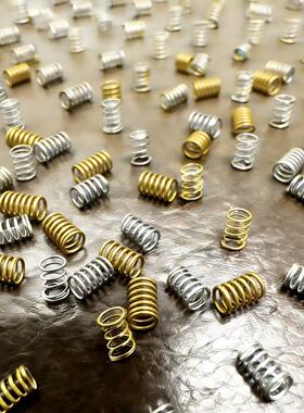 蒙犽edc解压玩具弹簧磷铜韩国琴钢弹簧精密304不锈钢镀金弹簧压簧