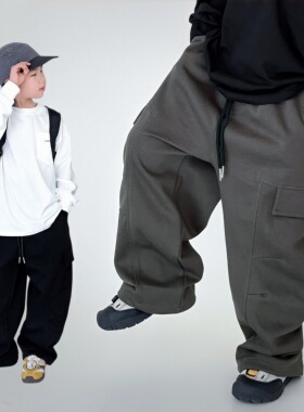 男童裤子运动裤卫裤春秋款2026新款儿童男孩长裤束脚直筒两用春装