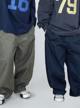 男童长裤2025新款春秋款中小童儿童工装裤宽松弯刀裤子帅气日系潮