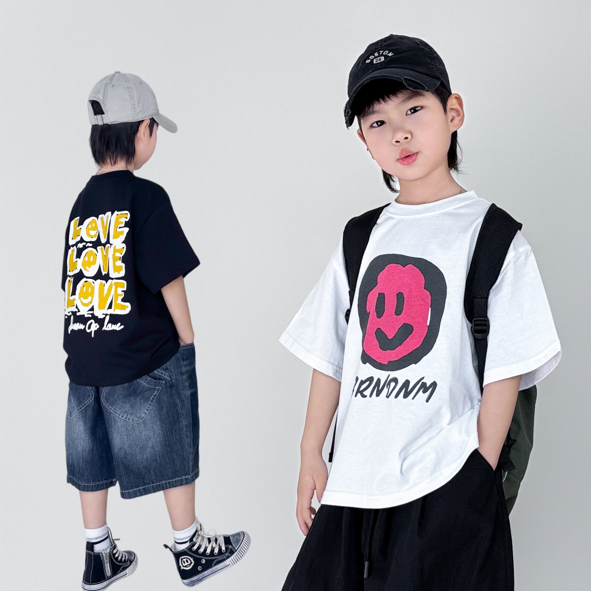 男童短袖T恤夏季新款美式潮酷街舞痞帅儿童上衣男孩纯棉夏季半袖