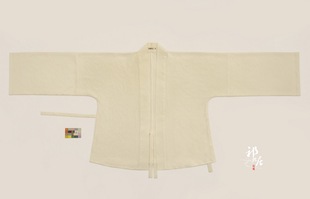 直袖 浮雕提花可对穿可浅交浅杏色祁衽居汉服 对襟衫