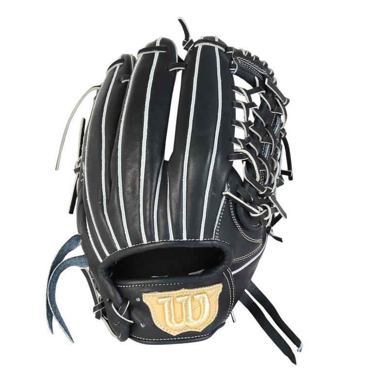 日本代购Wilson/威尔胜男士垒球手套软式专用易上手黑色竖条纹