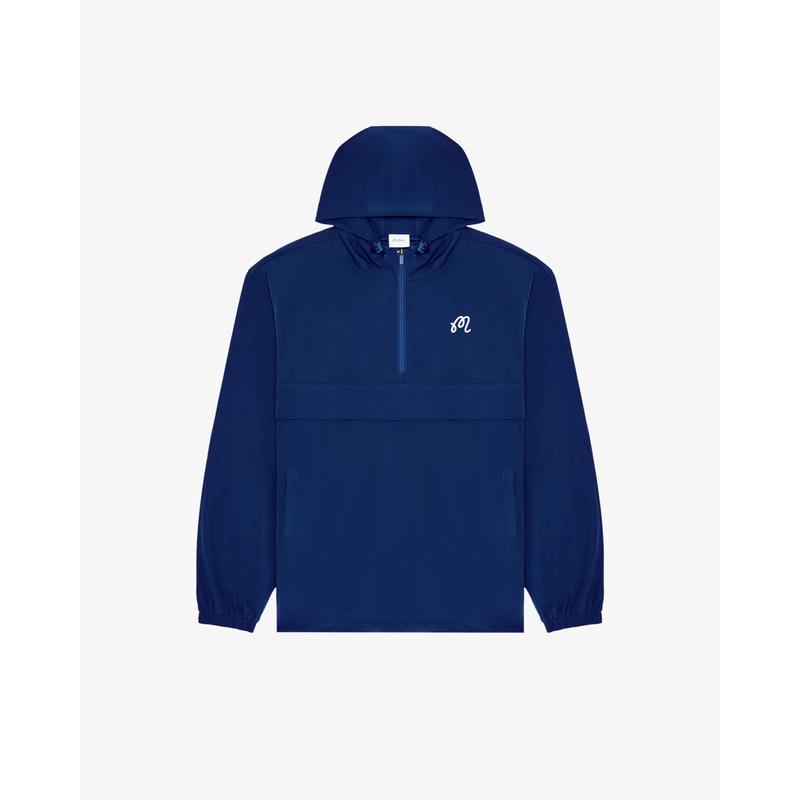 代购MALBON GOLF男士运动夹克防风透气速干保暖深蓝色长袖带帽