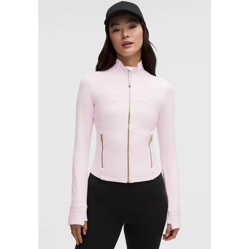 海外代购lululemon/露露乐蒙女士运动茄克指洞拉链口袋修身短款