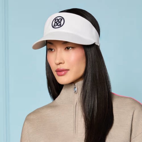 代购GFORE CHAINSTITCH简约百搭白色空顶高尔夫帽男女透气运动帽