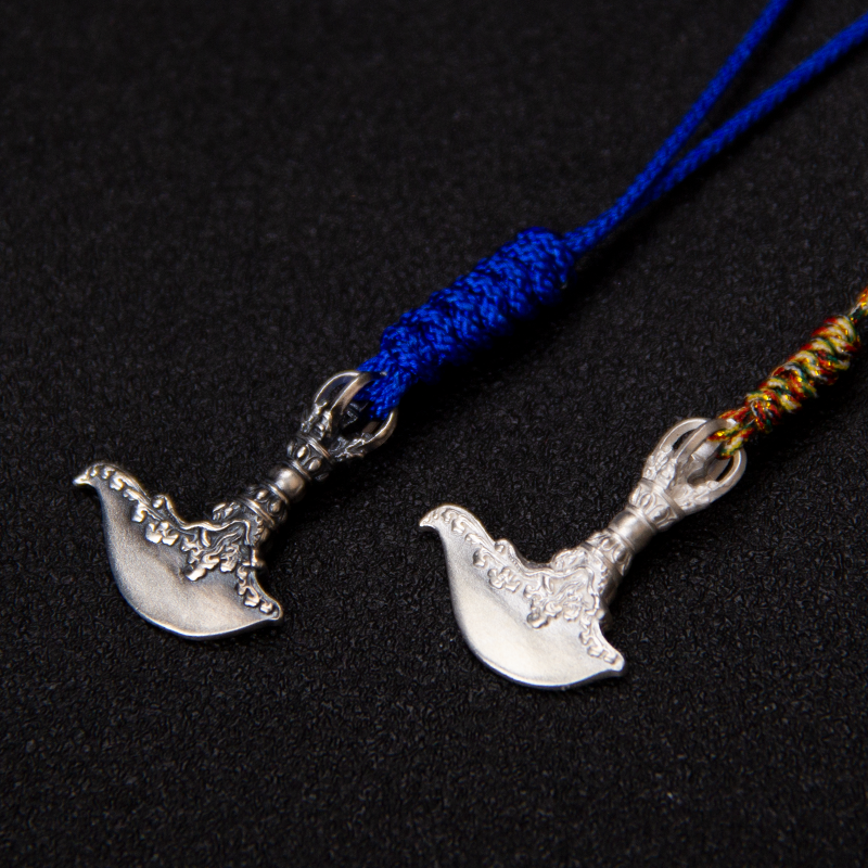 999纯银饰品泰银法器钺刀金刚杵斧头配饰diy材料男女吊坠包邮