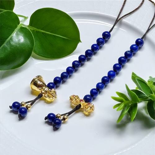 手工编制108颗计数计珠南红玛瑙水晶青金石DIY黄铜镀金刚铃杵挂件