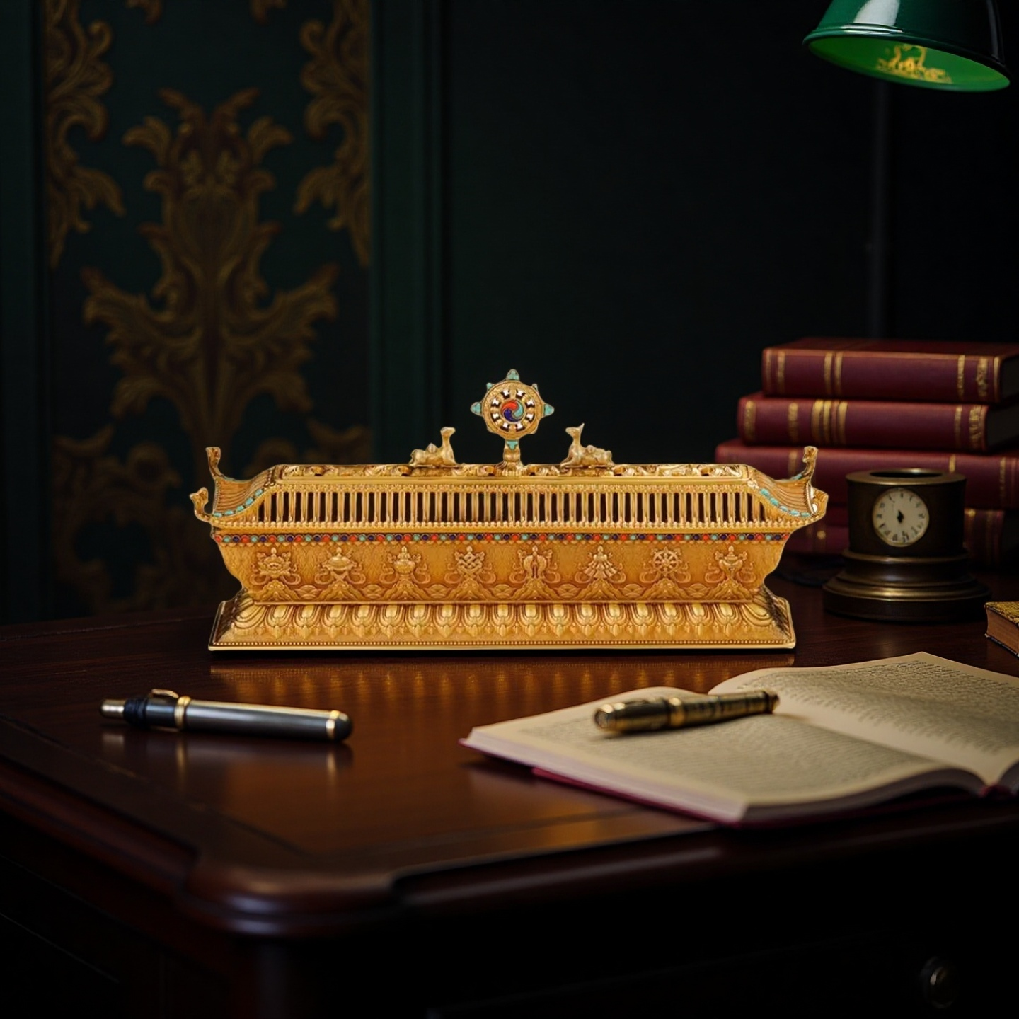 慧宝卧香炉护法杯五妙欲底座供水杯曼扎盘八吉祥八瑞物地藏王宝瓶