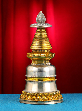 藏式民族风铜噶当塔居家供奉家用供奉高佛塔供桌噶当塔装饰摆件