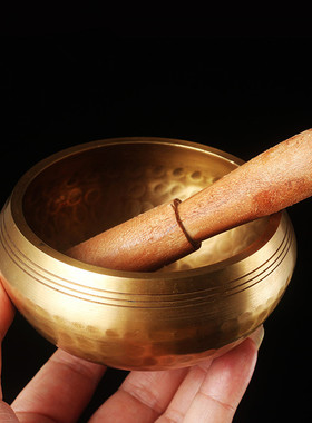 尼泊尔手工音铜碗瑜伽冥想颂钵音疗静心钵铜磬钵盂法器音钵