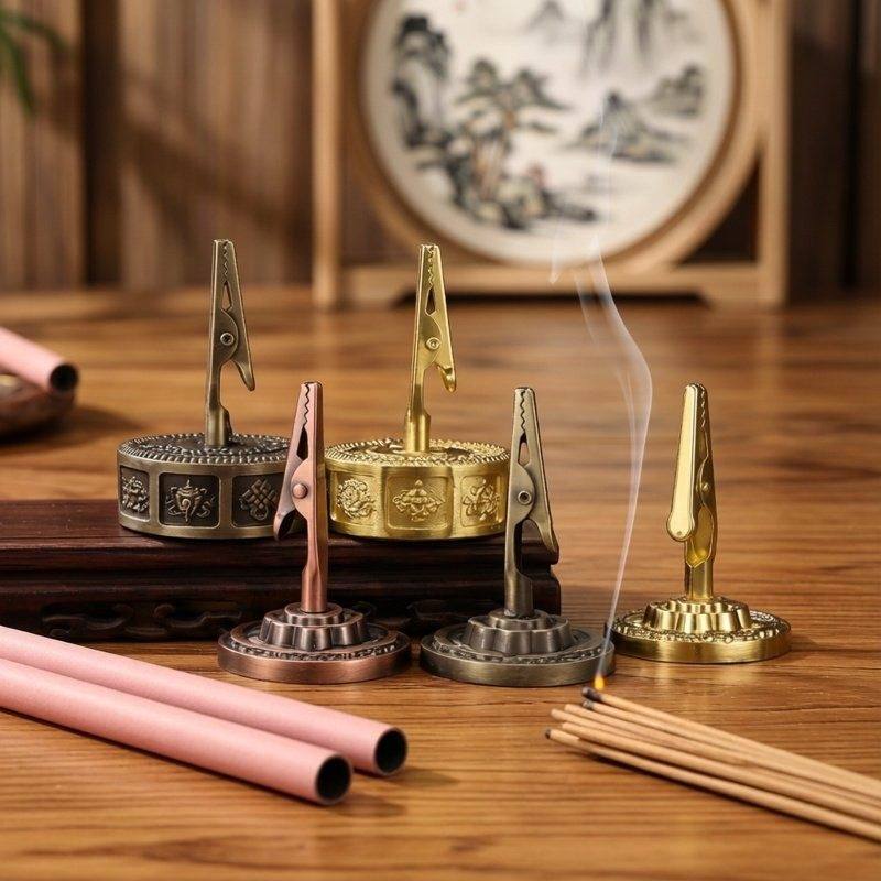 八吉祥香夹线香环香盘香底座莲花香插香座古铜合金香托香架卧香夹,家居饰品,香托/香盘/香座/香插,淘宝优惠券,粉丝福利购,淘宝优惠卷