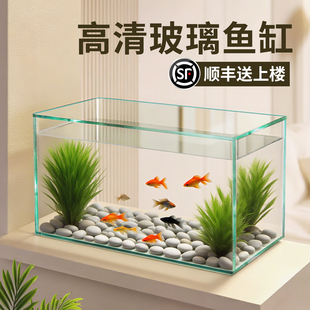 顺丰上门2026新款玻璃金鱼缸长方形缸家用客厅小型裸缸生态水族箱