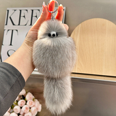 可爱狐狸毛小狐狸汽车钥匙扣挂件毛绒公仔玩偶书包包挂饰礼物女